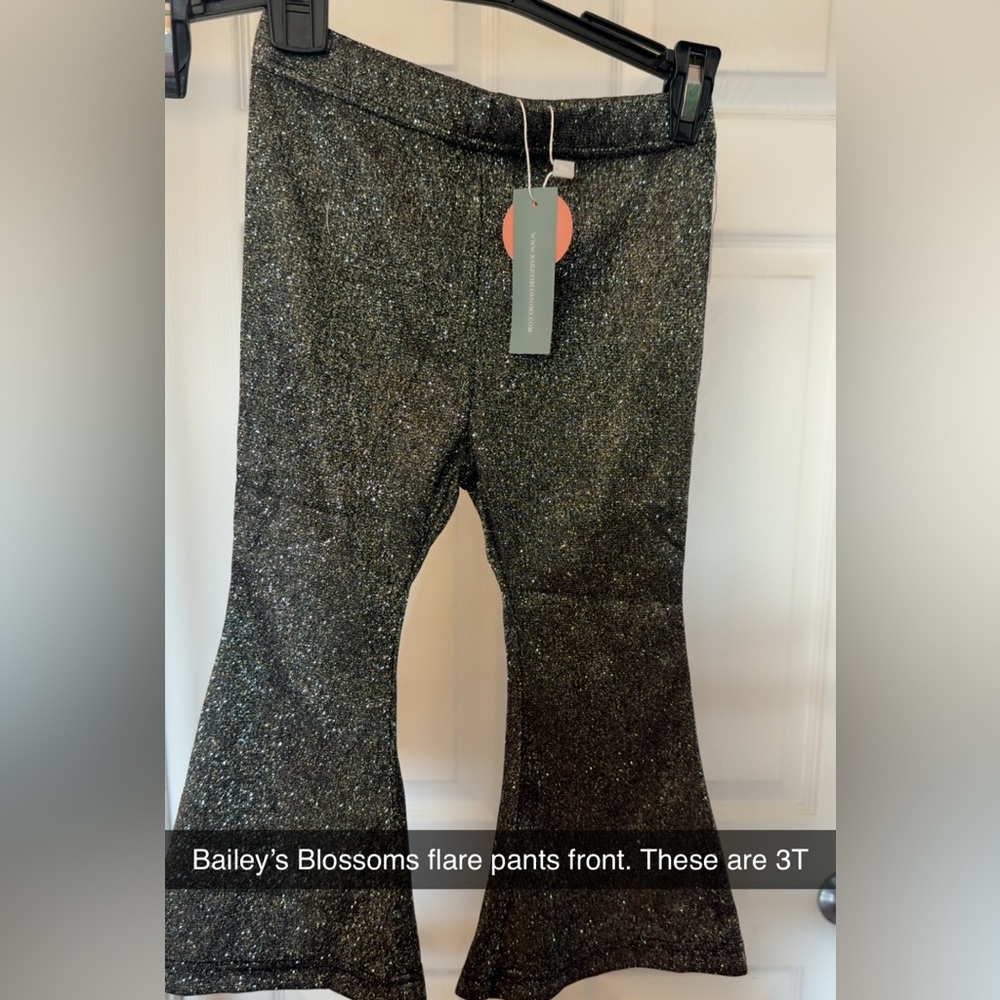 Black Glitter Flare Pants